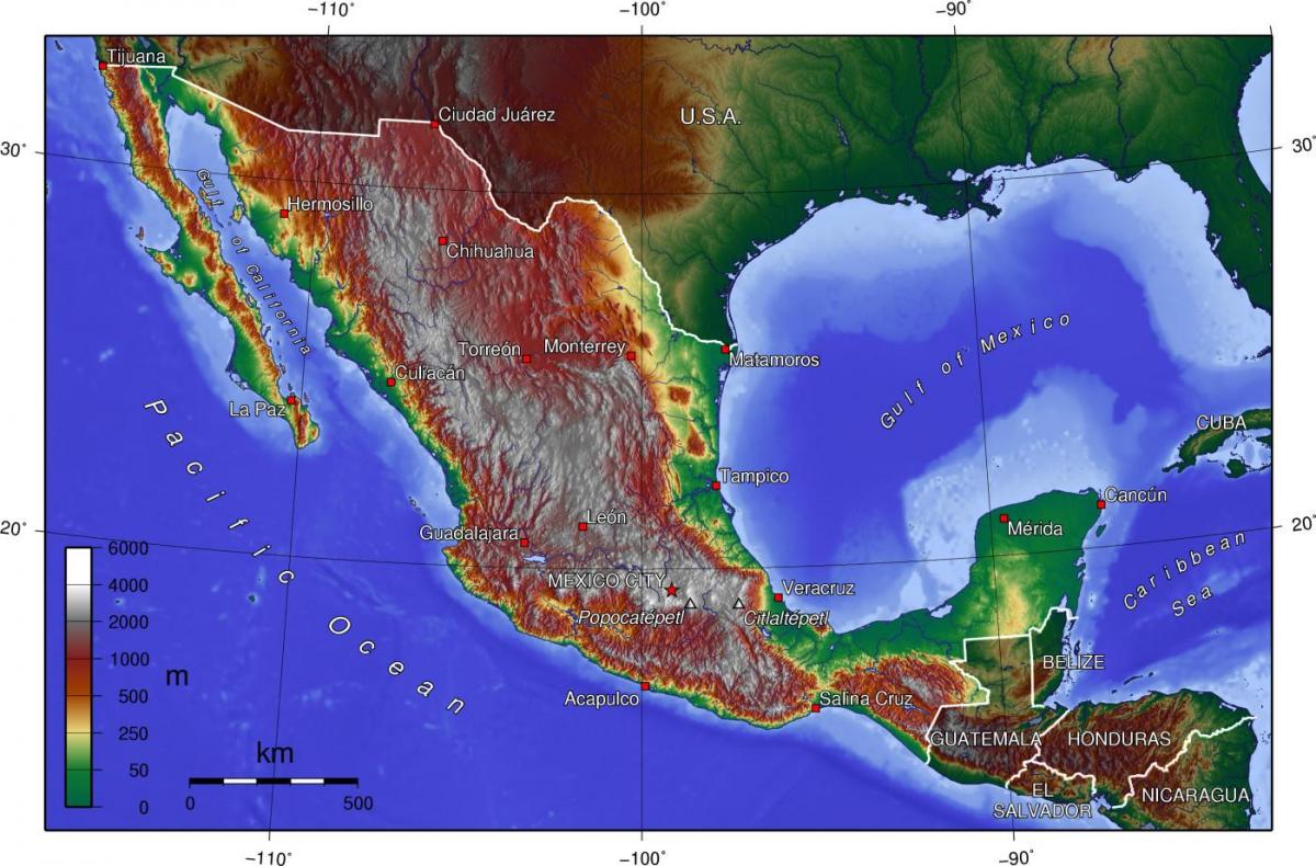 Mexico City topographic ramani